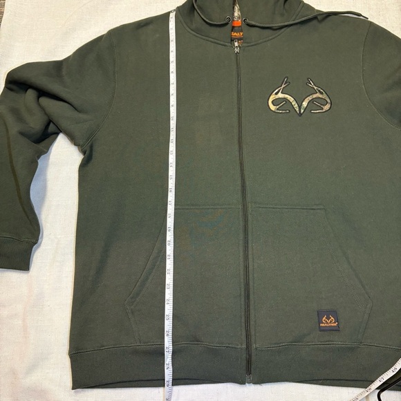 2/$20 Realtree Mens XL New Condition Green Zip Hoodie Hooded Jacket Sweater Camo - Picture 8 of 9